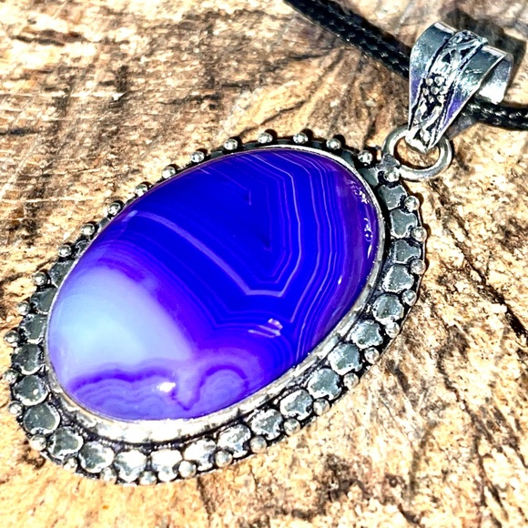 Purple Botsawana Agate Pendant 2” - Picture 6 of 8